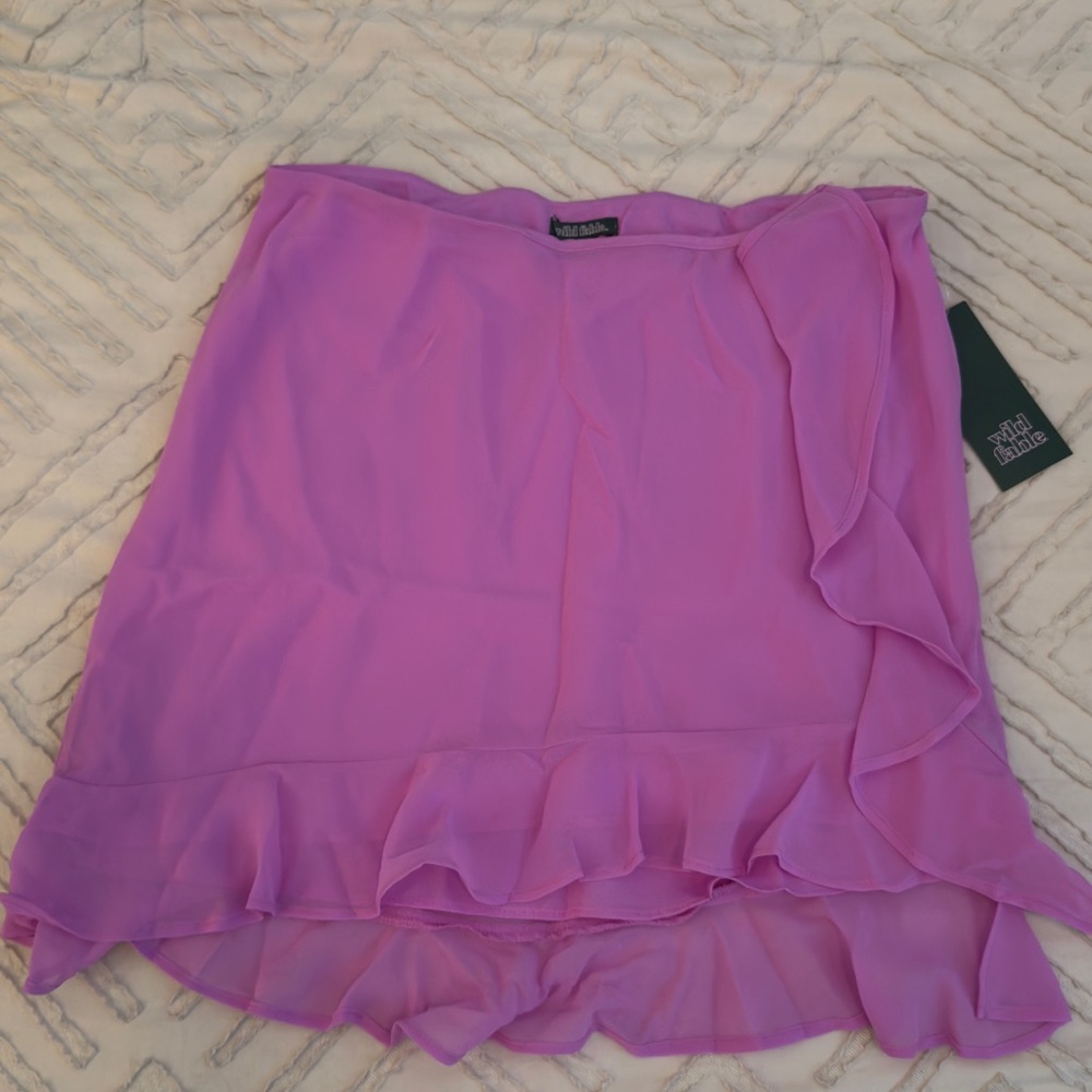 wild fable Lavender-Pink High-Low Ruffle Skirt